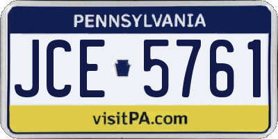 PA license plate JCE5761