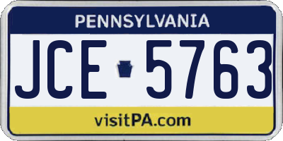 PA license plate JCE5763