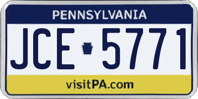 PA license plate JCE5771
