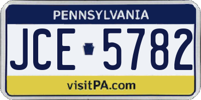 PA license plate JCE5782