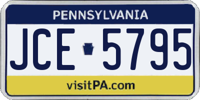 PA license plate JCE5795