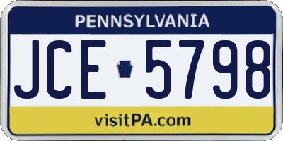 PA license plate JCE5798