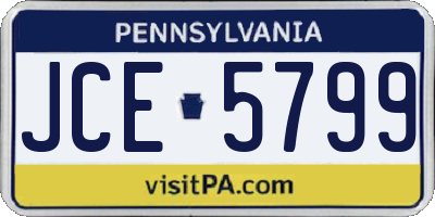 PA license plate JCE5799