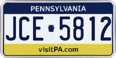 PA license plate JCE5812
