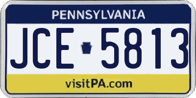PA license plate JCE5813