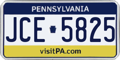 PA license plate JCE5825