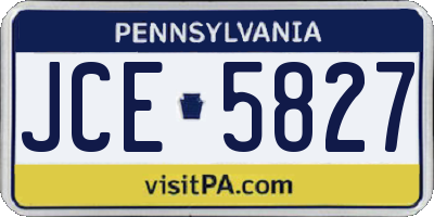 PA license plate JCE5827