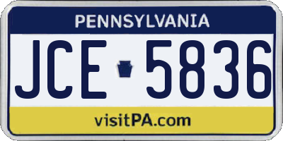 PA license plate JCE5836