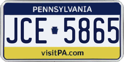 PA license plate JCE5865