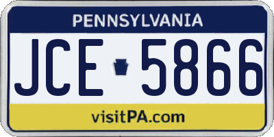 PA license plate JCE5866