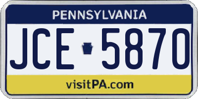 PA license plate JCE5870