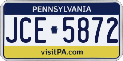 PA license plate JCE5872