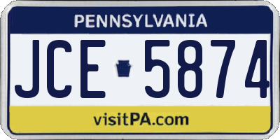 PA license plate JCE5874