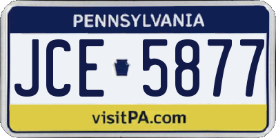 PA license plate JCE5877