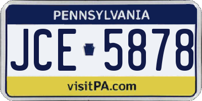 PA license plate JCE5878