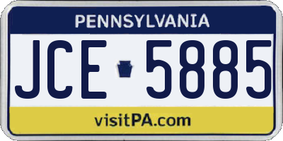 PA license plate JCE5885