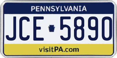 PA license plate JCE5890