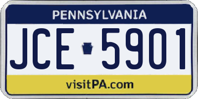 PA license plate JCE5901