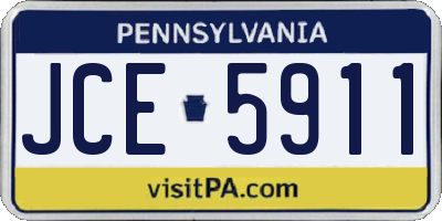 PA license plate JCE5911