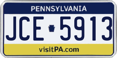 PA license plate JCE5913