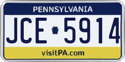 PA license plate JCE5914