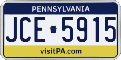 PA license plate JCE5915