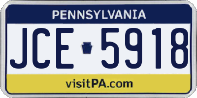 PA license plate JCE5918