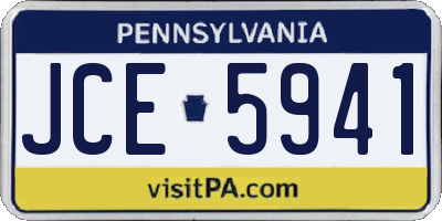 PA license plate JCE5941