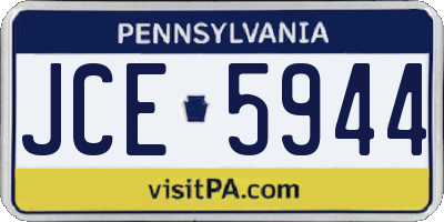 PA license plate JCE5944