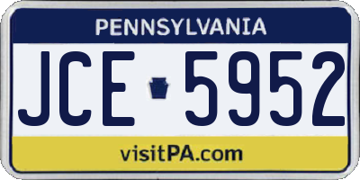 PA license plate JCE5952