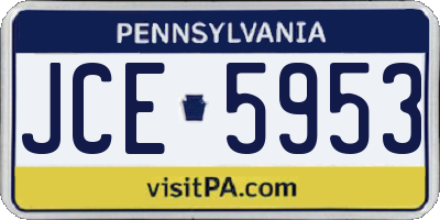 PA license plate JCE5953