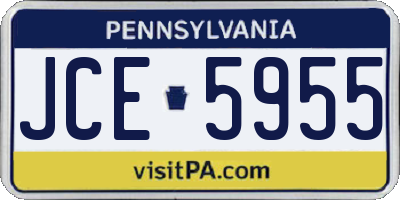 PA license plate JCE5955