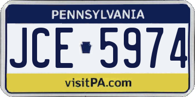 PA license plate JCE5974