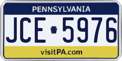 PA license plate JCE5976