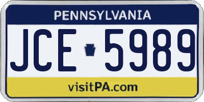 PA license plate JCE5989