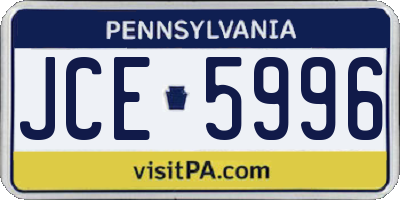 PA license plate JCE5996