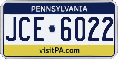 PA license plate JCE6022