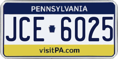 PA license plate JCE6025