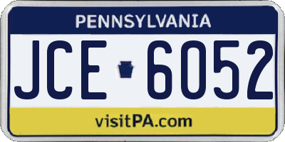 PA license plate JCE6052