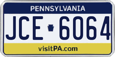PA license plate JCE6064