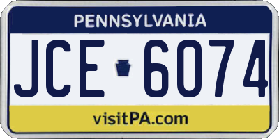 PA license plate JCE6074