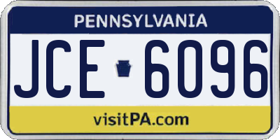 PA license plate JCE6096