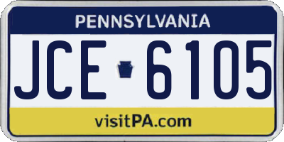 PA license plate JCE6105