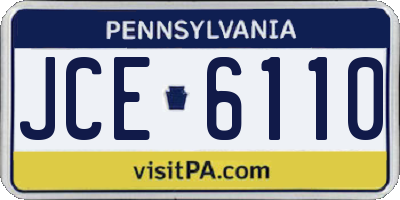 PA license plate JCE6110