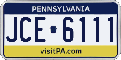 PA license plate JCE6111