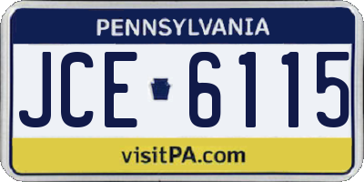 PA license plate JCE6115