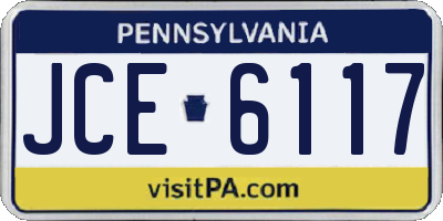 PA license plate JCE6117