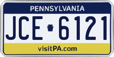 PA license plate JCE6121