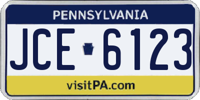 PA license plate JCE6123
