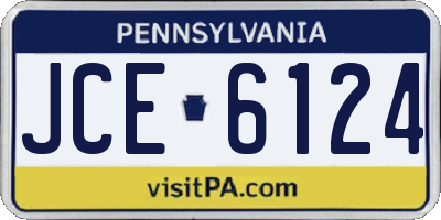 PA license plate JCE6124